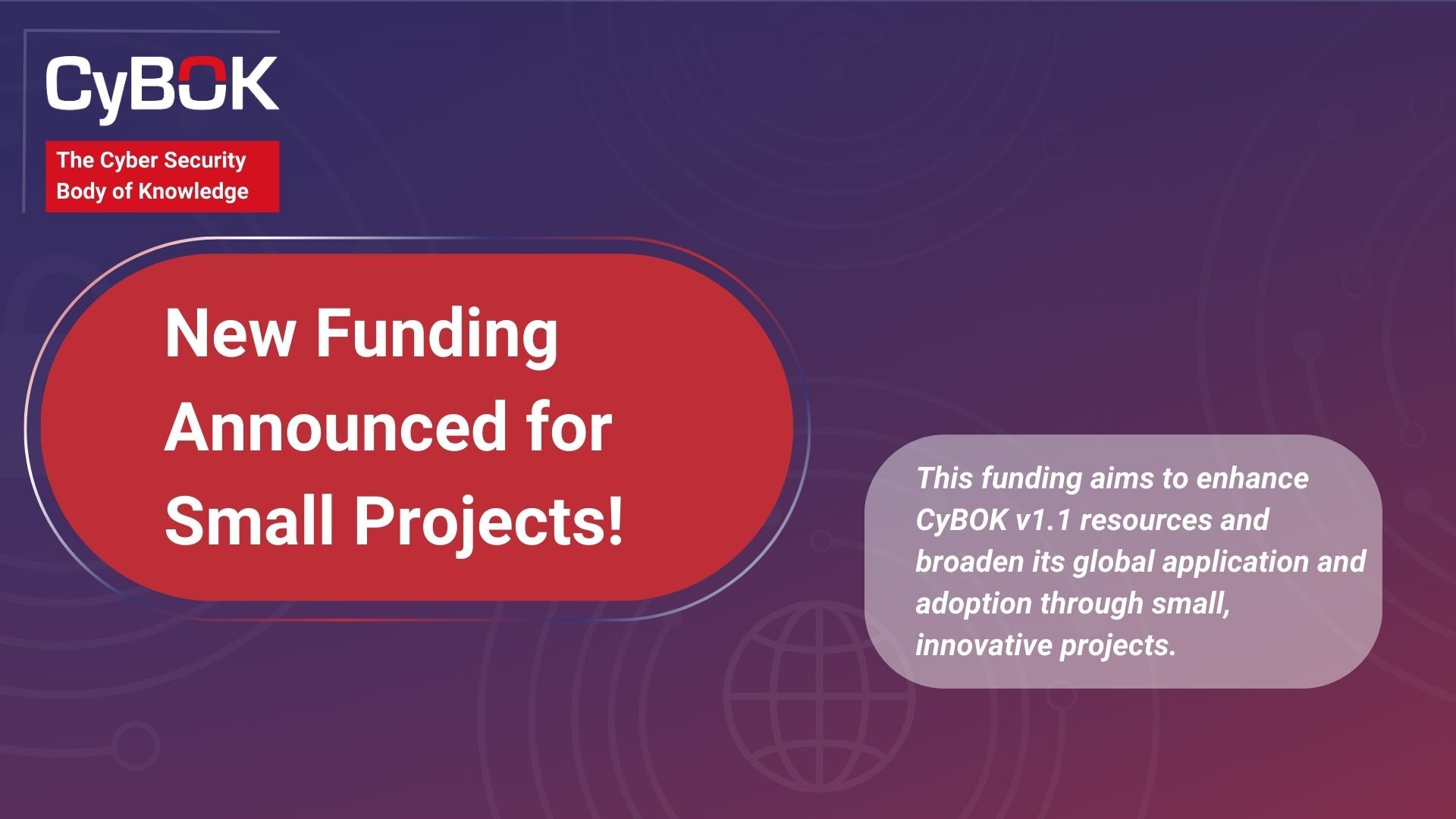 Call for further funded projects to develop resources around CyBOK v1.1