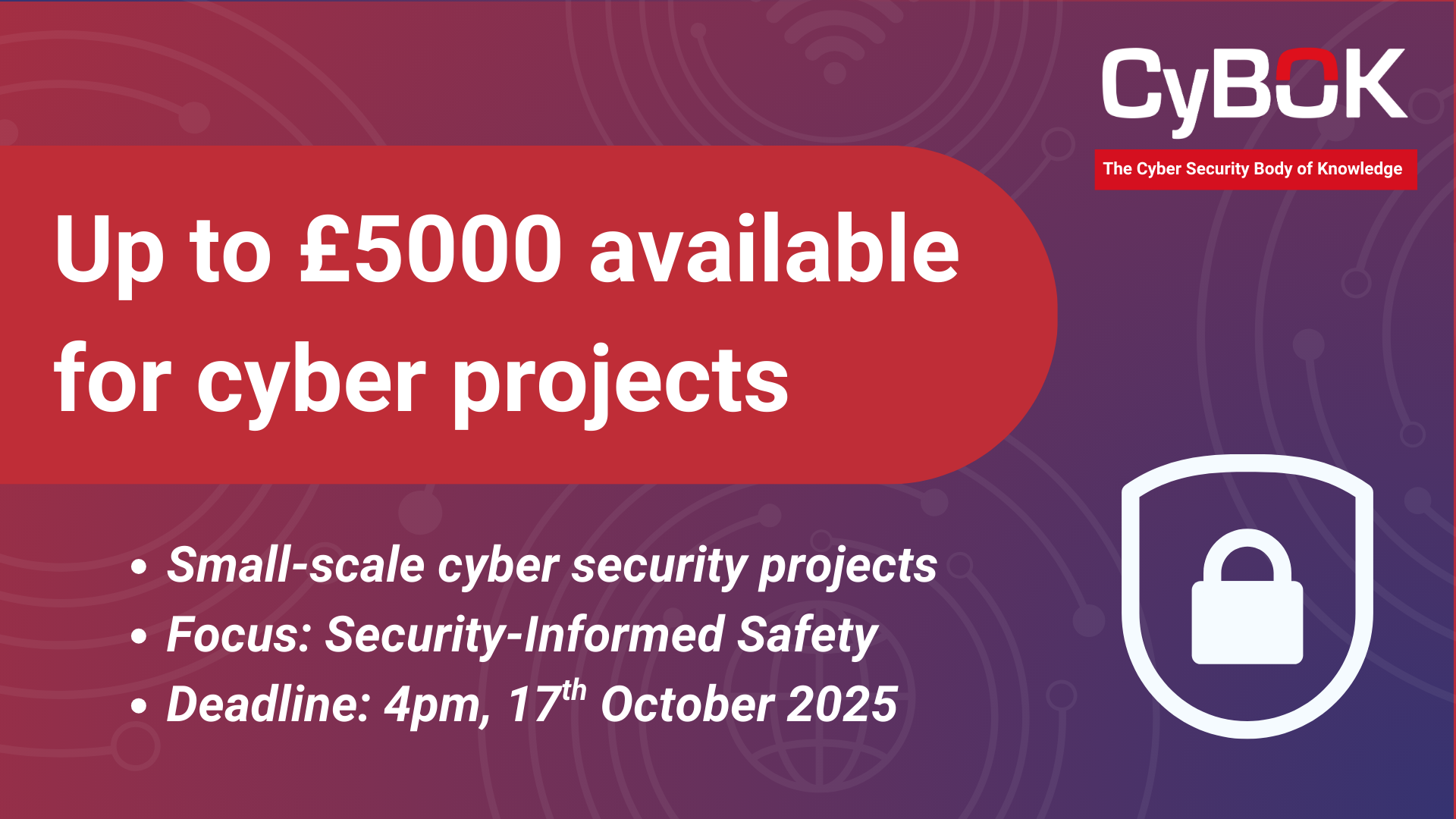 Request for Proposals: Projects to develop supporting resources for Security-Informed Safety Topic Guide