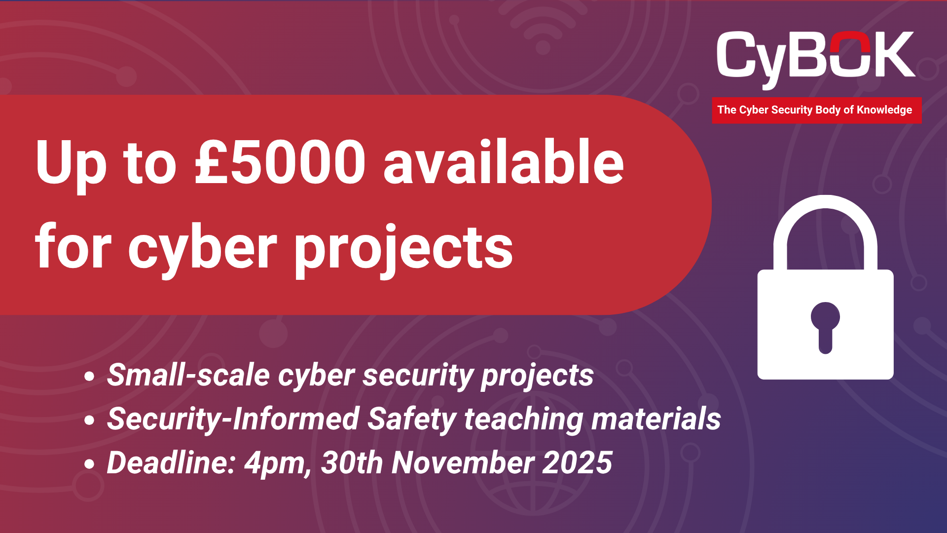 Request for Proposals: Projects to develop teaching materials for Security-Informed Safety Topic Guide